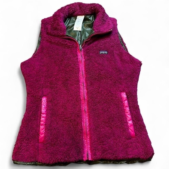 Patagonia Jackets & Blazers - Patagonia Womens Los Gatos Fleece Vest Reversible Dark Pink Green Womens Medium